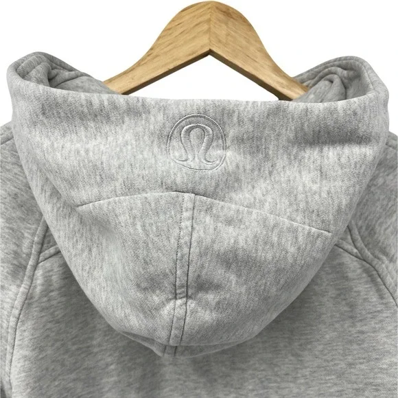 Lululemon Scuba Oversized Half Zip Hoodie Light Grey Cropped Thumbholes Sz XS/S - Picture 7 of 9